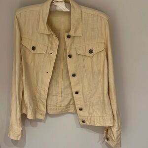 TRIBAL 100% Linen jacket in light yellow. Size S